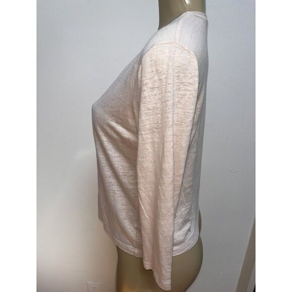 Majestic Filature 4 Linen Stretch 3/4 Sleeve Button Down Top Deluxe Tee shirt - Picture 3 of 5